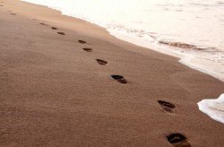 Christian, footsteps in the sand